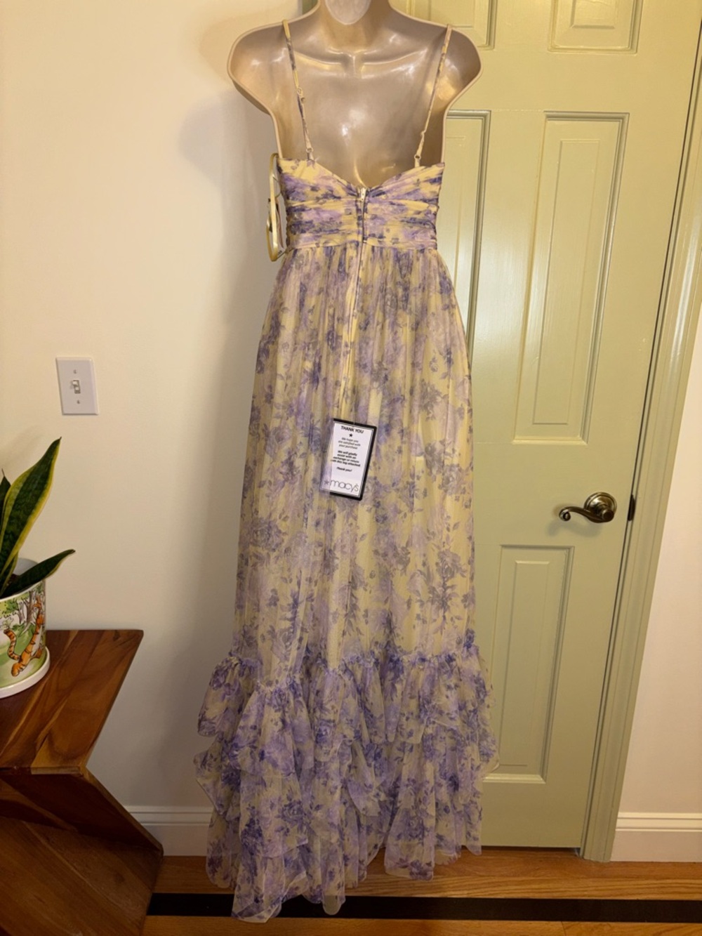 Macy's Lilac Floral Tiered Maxi Dress - Picture 10 of 11